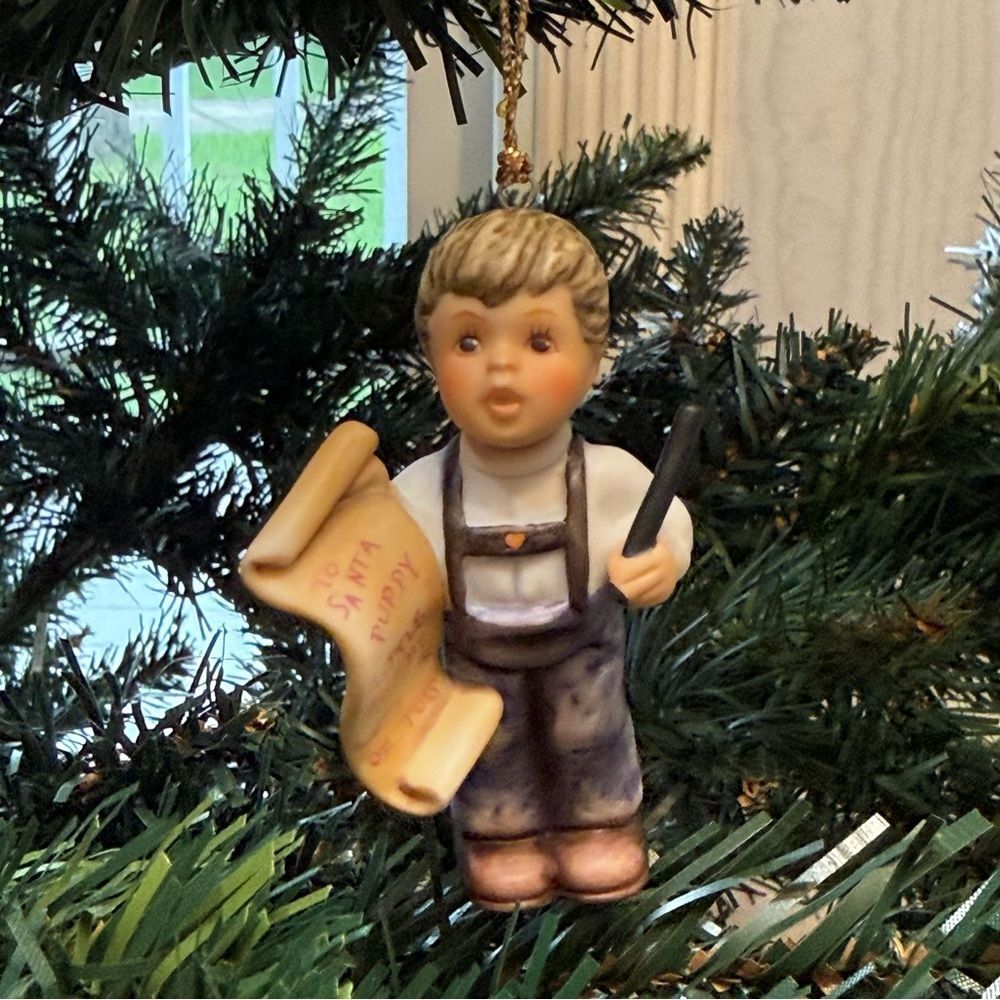 Vintage 1997 Goebel Berta Hummel Christmas Letter to Santa Ornament Authentic